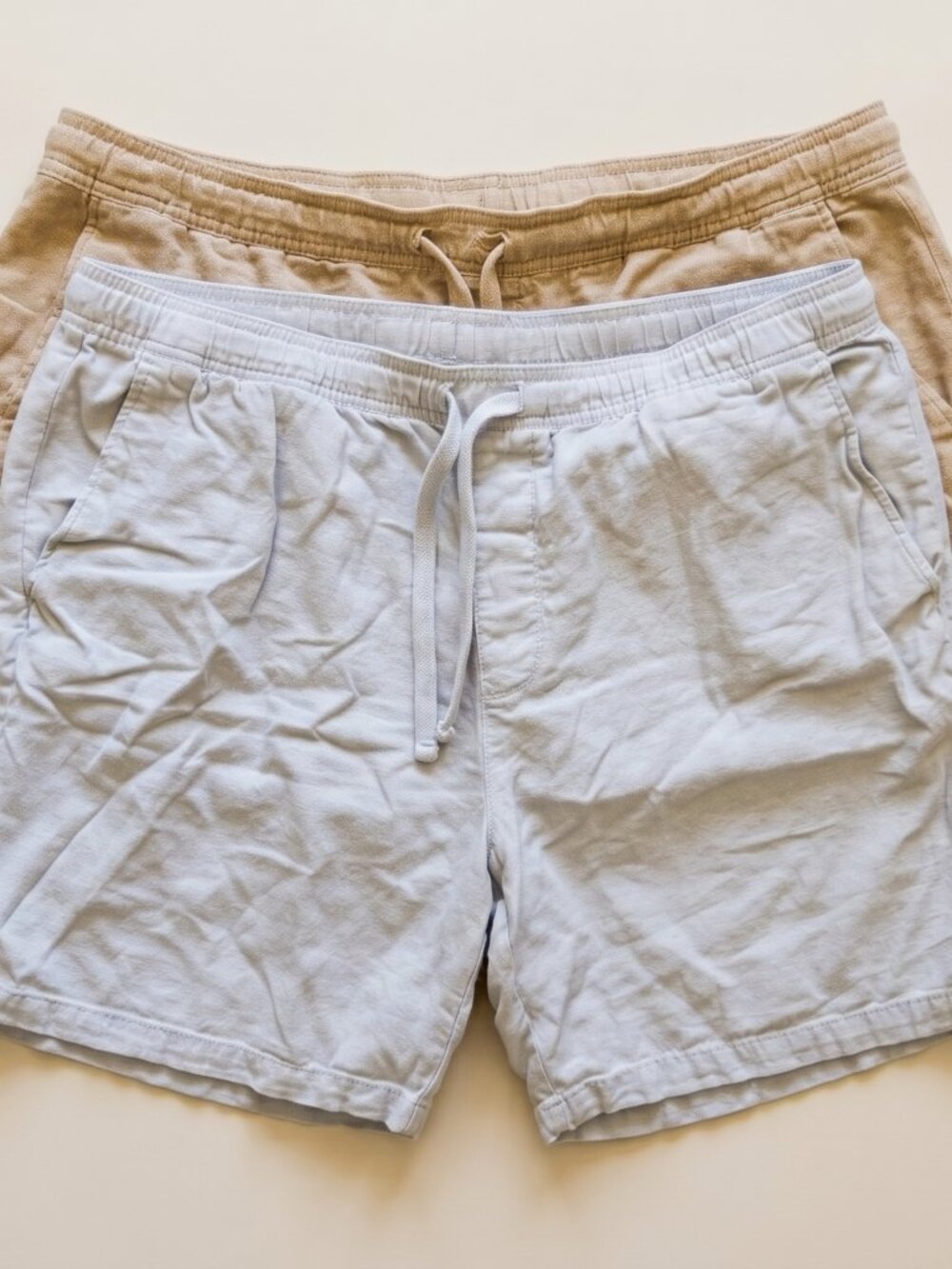 Banana Republic Deck Shorts Linen Blend Drawstring Bundle of 2 Tan Light Gray XL